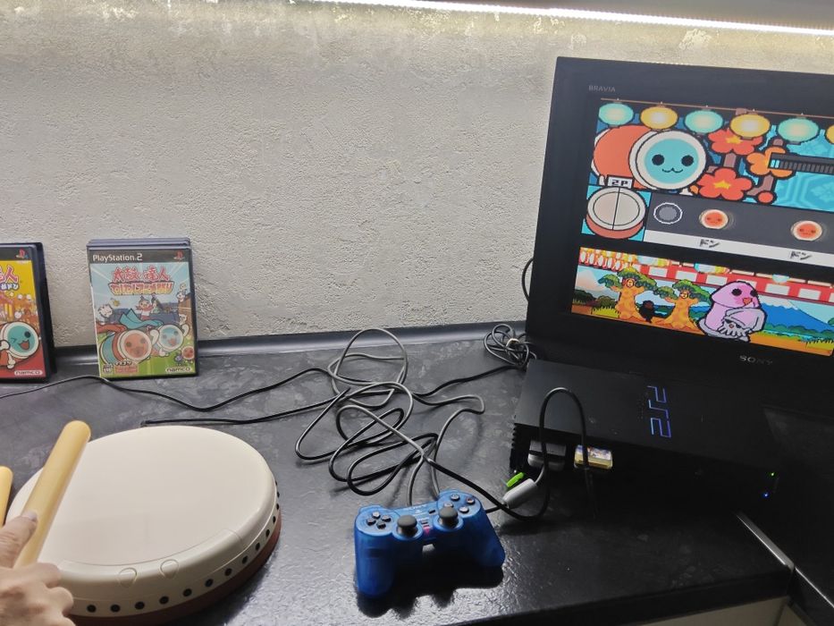 Konsola PlayStation 2,HDD 250GB,network Adaptor,kontroler Tatakon