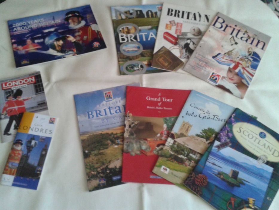 4 guias turísticos Londres+ 4 revistas viagens turismo Reino Unido