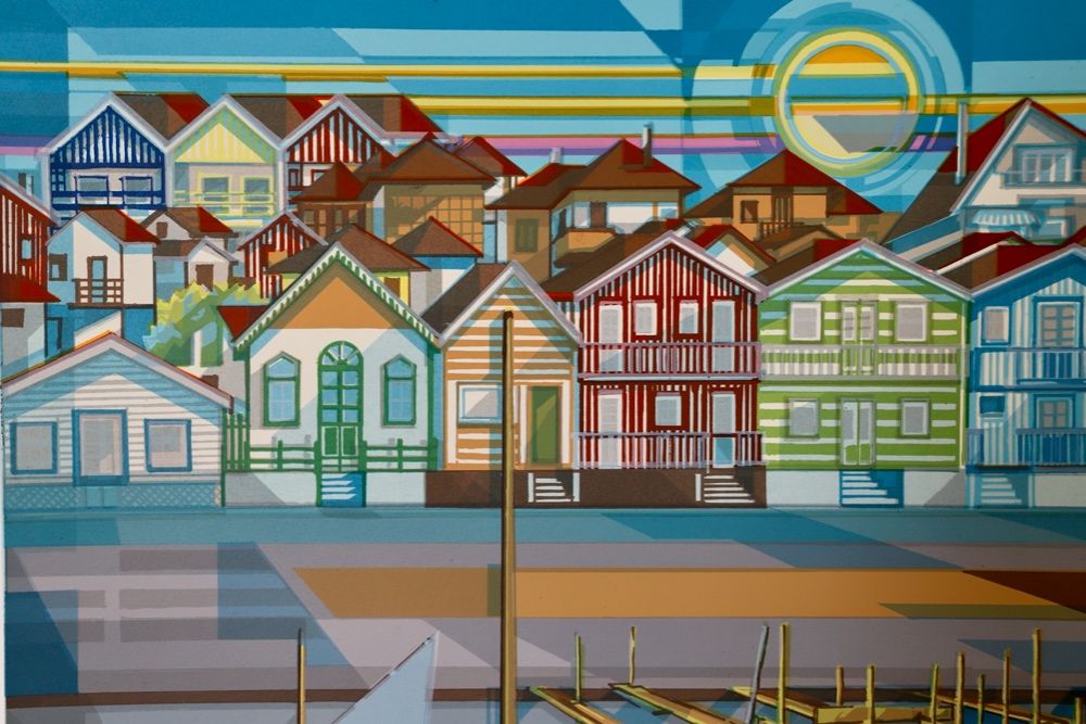 Serigrafia do artista Ernani Oliveira - Costa Nova Moliceiro