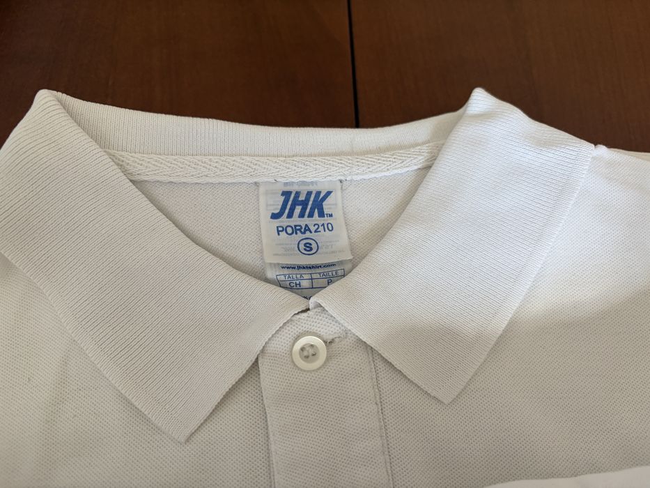 Biała koszulka polo z embl. Katolika