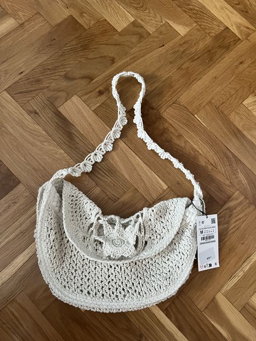 Nowa torebka letnia szydełkowa ażurowa na ramię zara