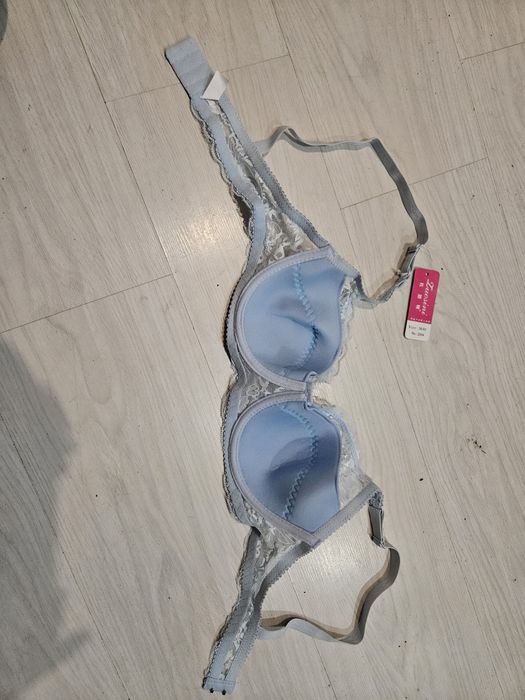 Biustonosz koronkowy 85c niebieski