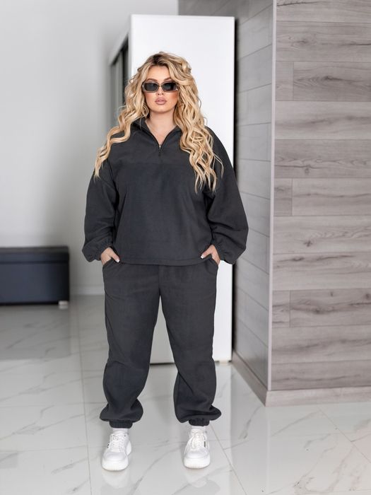 Жіночий теплий спортивний костюм флісовий кофта на блискавці