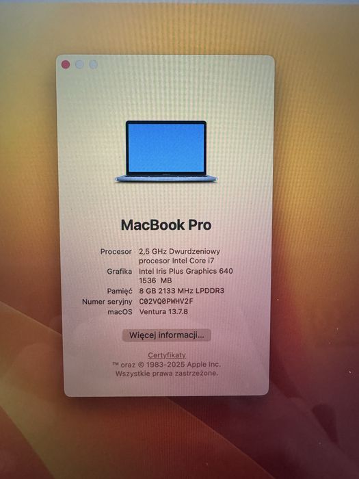 Macbook pro 13 2017 i7