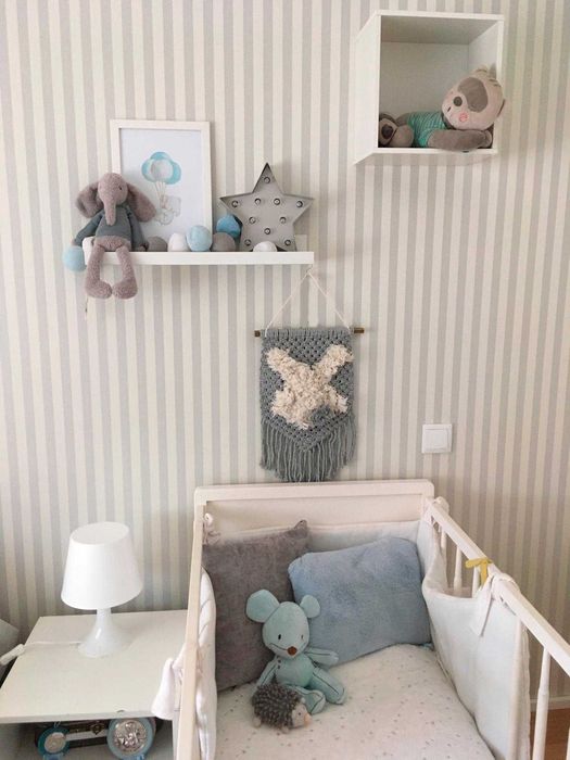 Painel Macramé Coelho Quarto Criança