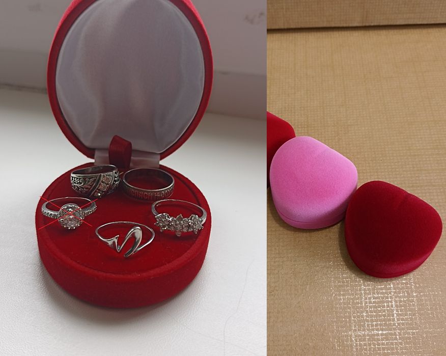 Коробочка для кольца, кольцо серебряное, серебро 925 пробы