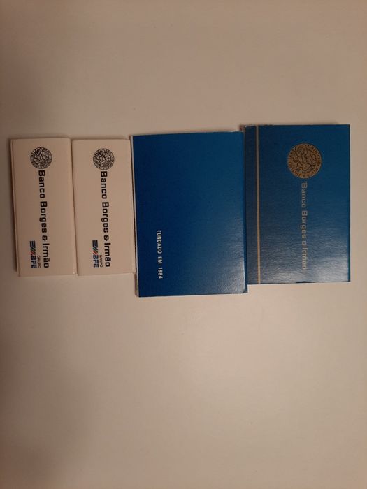 Bloco notas  Banco Borges Irmao.Isqueiro PS a funcionar e Carteiras fó