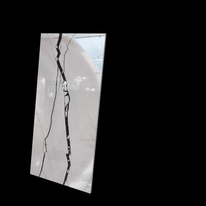 Gres marmur Calacatta biały połysk 120x60 czarne żyły luksus premium