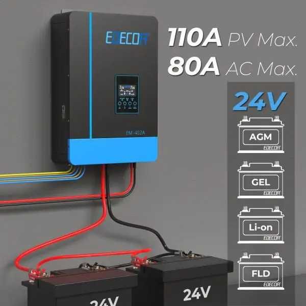 Inversor Solar Híbrido EDECOA 4000w 24v-220v