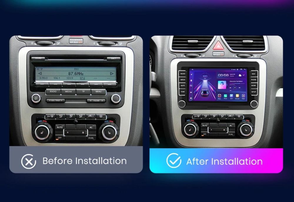Rádio 7" android Volkswagen Seat Skoda CARPLAY WIFI GPS 2/64GB Novo