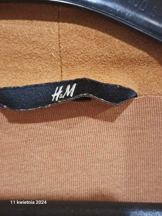 narzutka żakiet H&M 50 52 zamsz