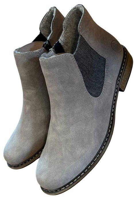 Botki Damskie RIEKER ROZMIAR 40 26cm Szare kod 2264