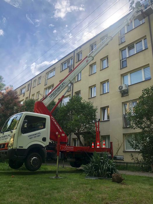 Usługi podnośnikiem koszowym - prace na wysokościach - zwyżka