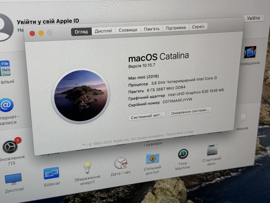 Apple Mac Mini 2018 8/128Gb i3 3.6Ghz