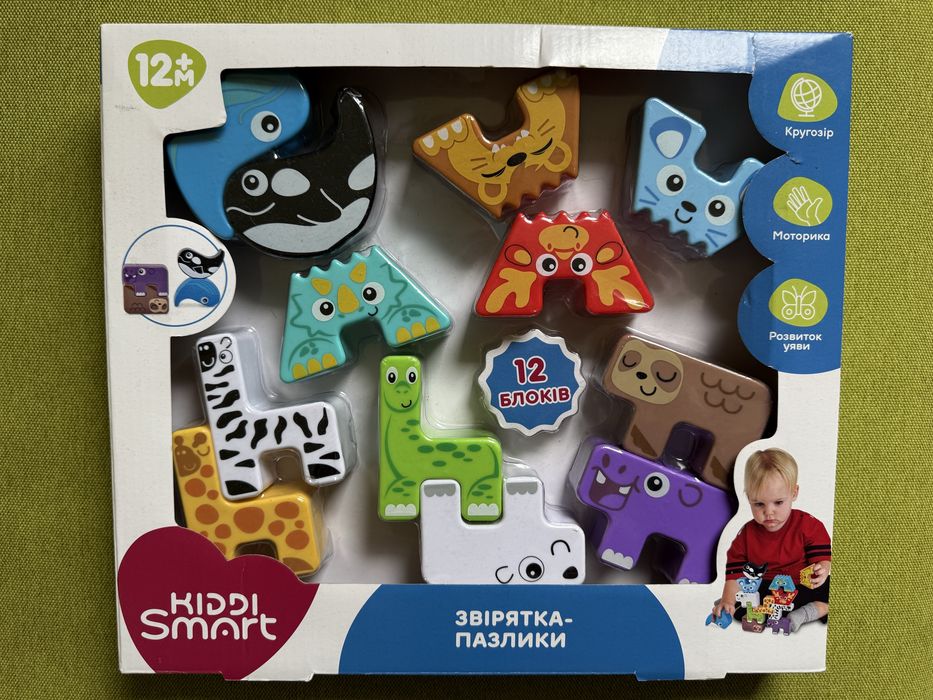 Навчальний ігровий набір Kiddi Smart — Звірятка-пазли