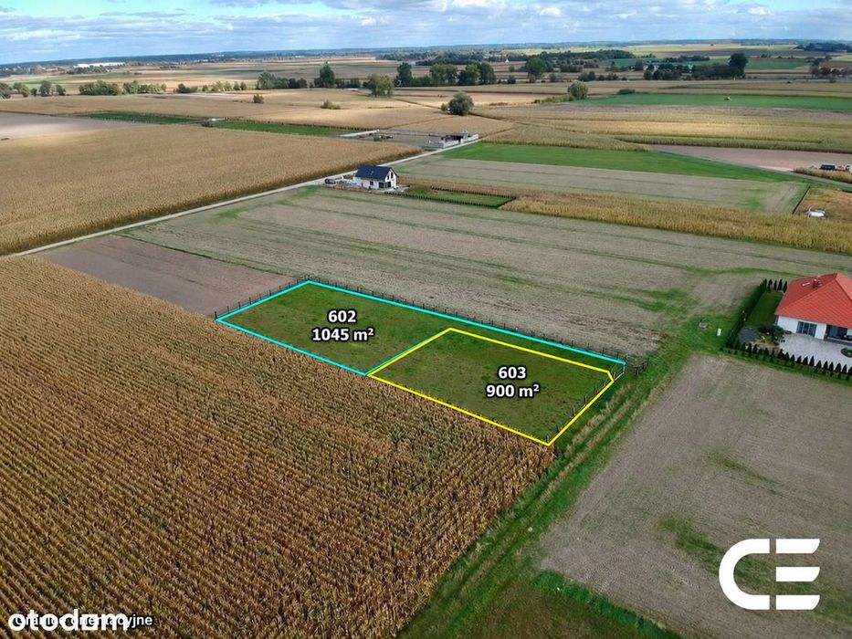 Bystre | 2 działki budowlane | 1046 m² i 900 m²