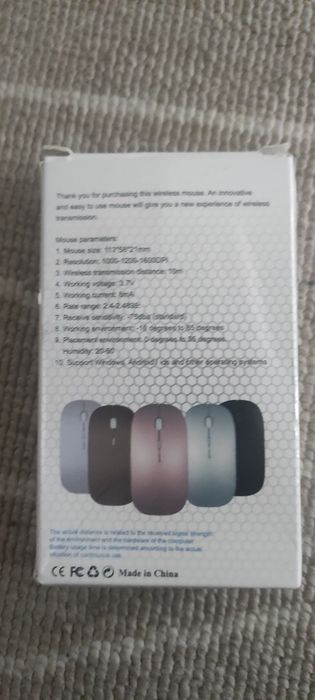 Rato wireless com bateria recarregável e cabo