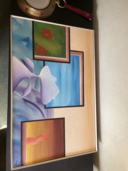 Quadro com pintura - ambos os lados