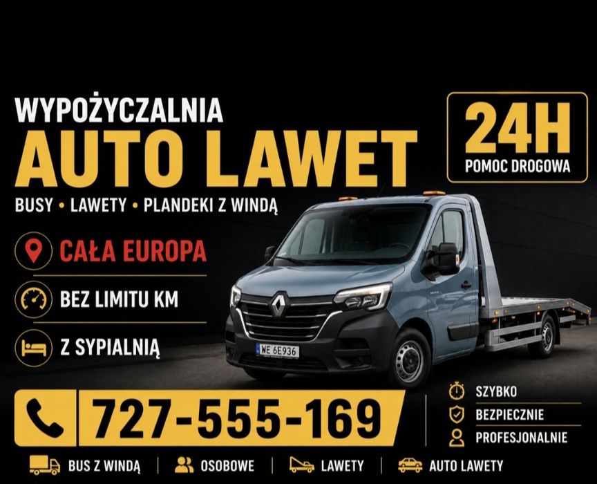 Wynajem autolawety   Slask BEZ KAUCJI ! Laweta wynajem