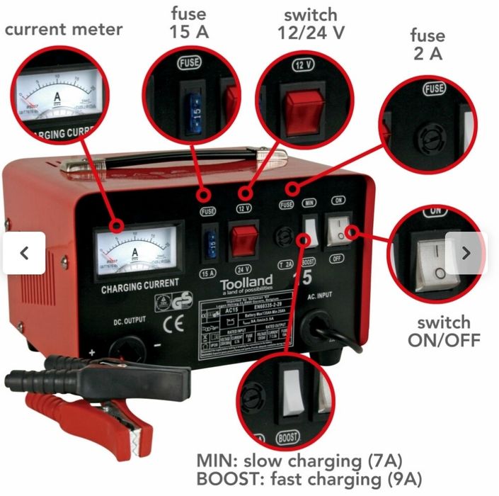 CHARGEUR POUR BATTERIE À ACIDE DE PLOMB - 12/24 V