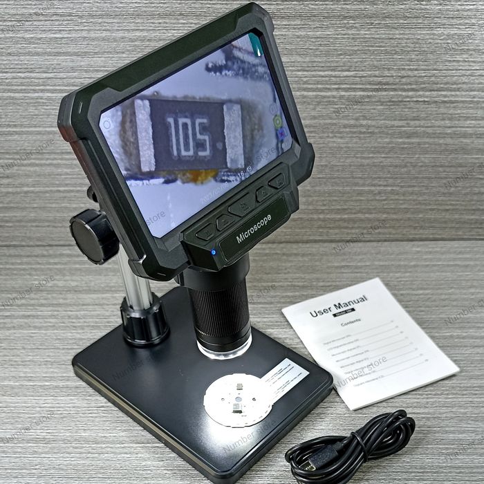 Цифровий мікроскоп 4.3" LCD (50X-1000X) / Електронний мікроскоп для пайки, нумізматики, ремонту / Підключення до ПК