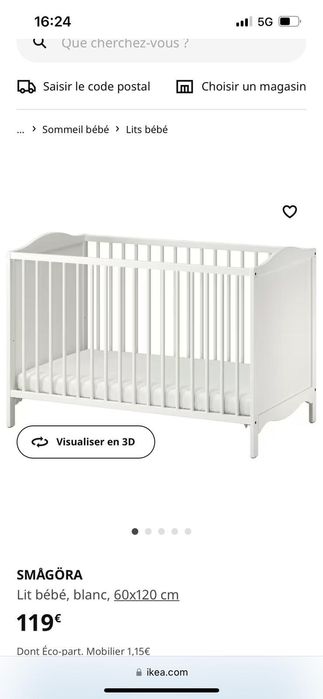 Cama de bebé,colchão muda fraldas e cadeira alimentação.