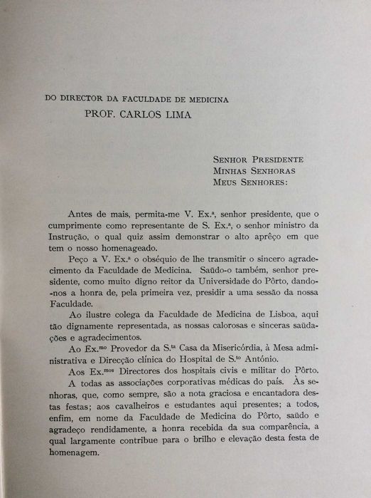 Faculdade de Medicina do Pôrto Homenagem ao Prof. Tiago de Almeida