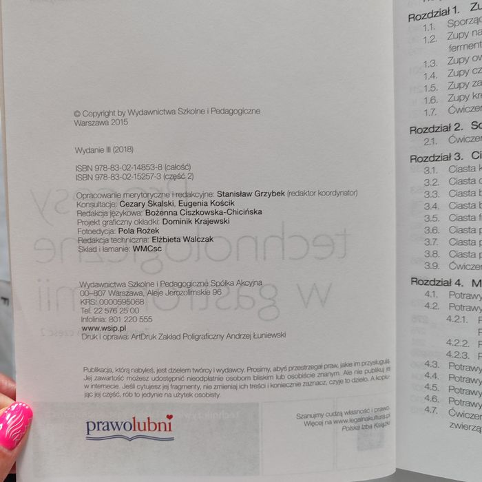 Procesy technologiczne w gastronomii WSiP zeszyt ćwiczeń 1 i 2