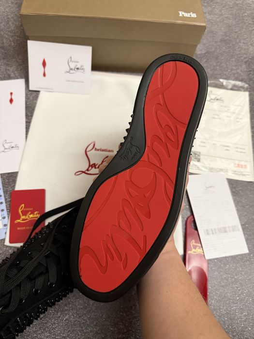 Высокие Кроссовки кеды Christian Louboutin с шипами labuten