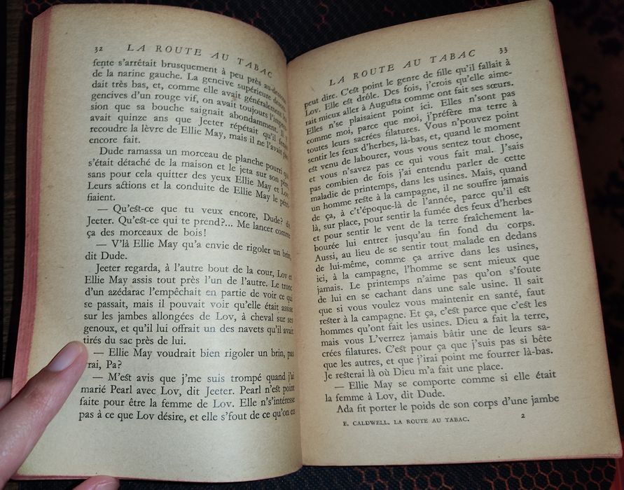 Livro - La Route au Tabac (Tobacco Road), Erskine Caldwell - francês