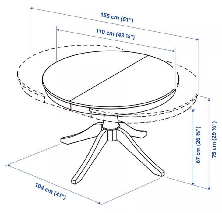 Stół rozkładany IKEA ROSENTORP (110/155cm)