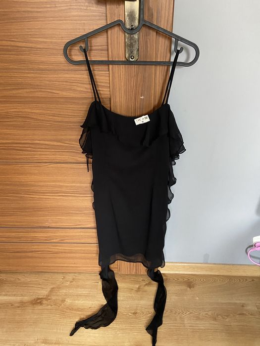 Czarna sukienka z falbankami Cropp S Viral Coquette hit lato nowa