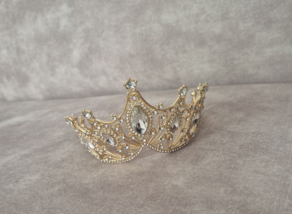 Nowa! Korona metalowa tiara diadem ślub księżniczka urodziny 18