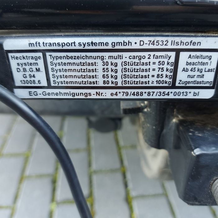 Bagaznik rowerowy Mft dostawka nie Thule na hak 2 3 4 rowery 80kg uchylny