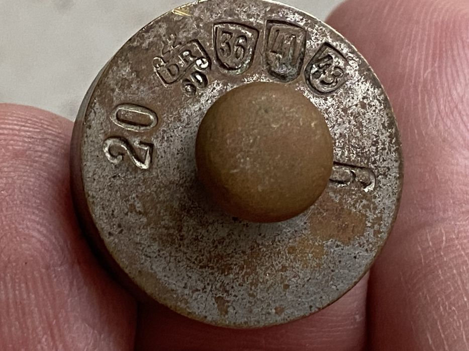 Stary niemiecki odważnik 20 g.