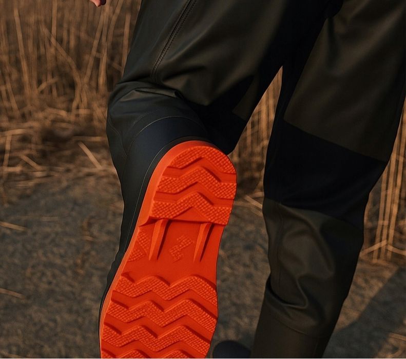 Nowe czarne profesjonalne wodery spodnie wodoodporne