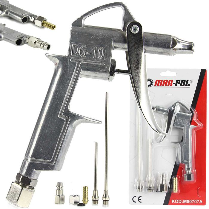 Pistolet do przedmuchiwania z rurkami wymienne końcówki Aluminium