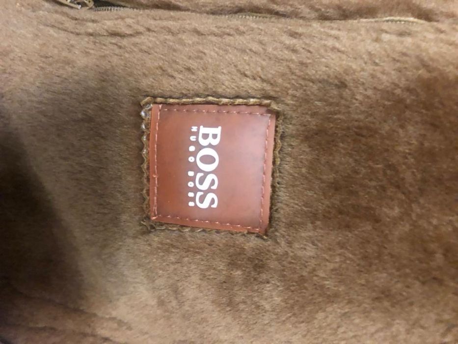 Мужская дубленка Boss. Дублянка шкіряна