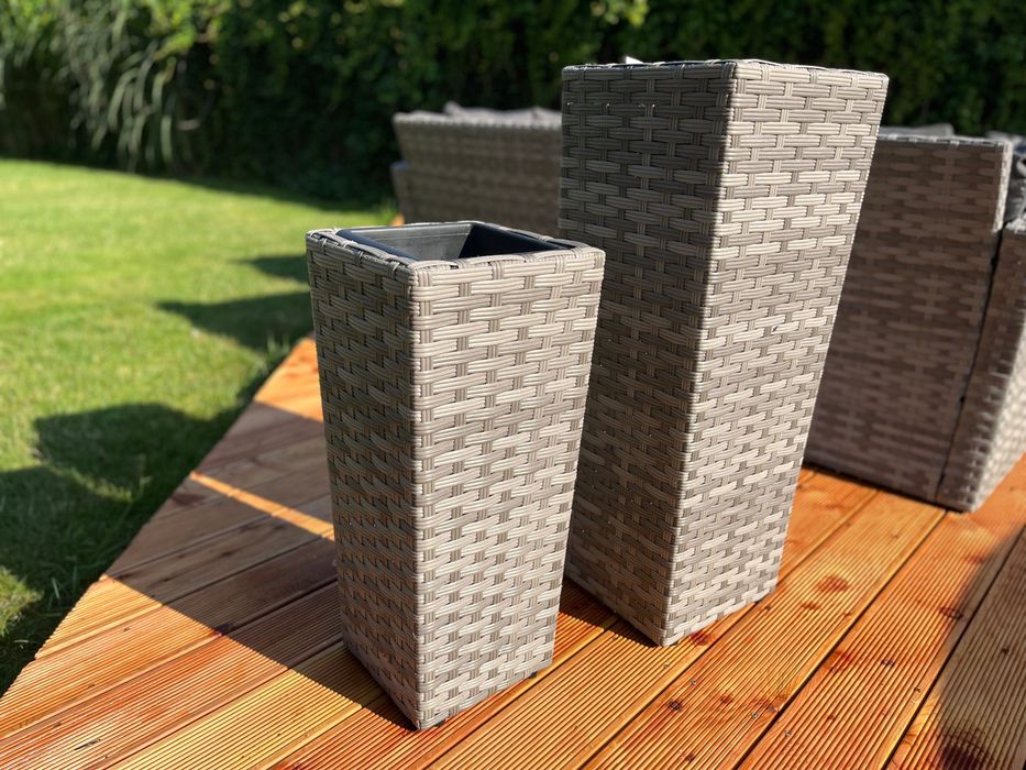 zestaw doniczek technorattan donice do domu ogrodu