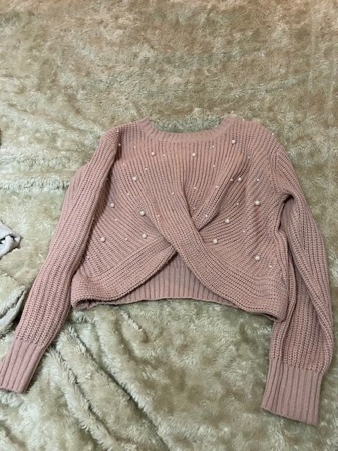 Camisola pérolas rosa Shein