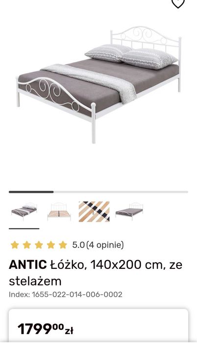 Łóżko metalowe Agata meble