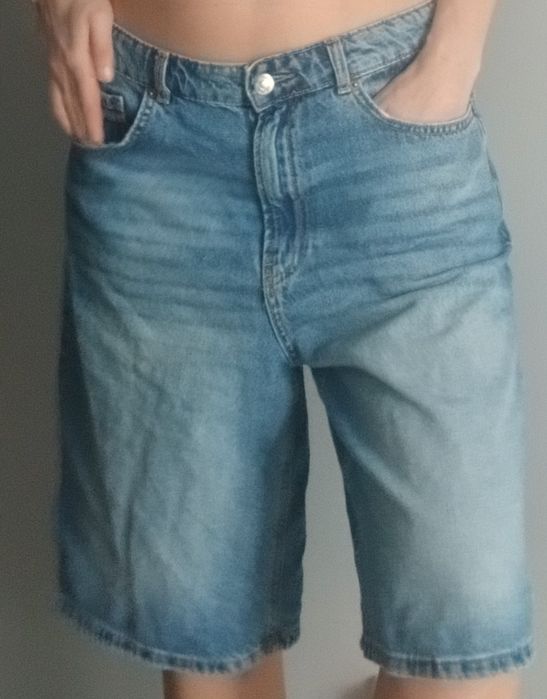 Stradivarius 40 L bermudy spodenki jeansowe baggy