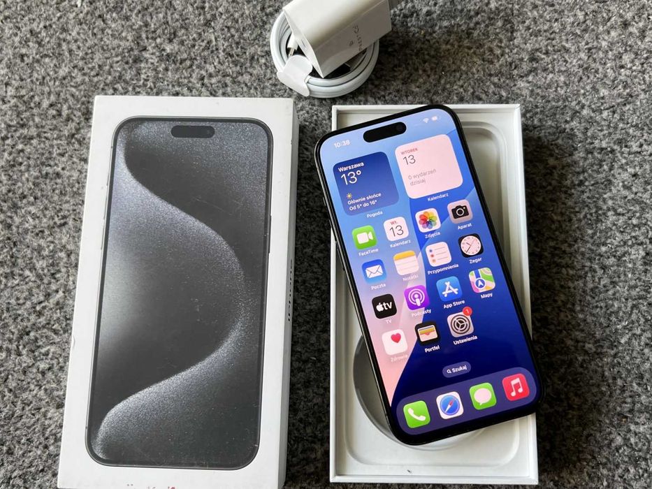 iPhone 15 Pro 256GB GRAFITOWY GREY Black Czarny Bat95% FV23%