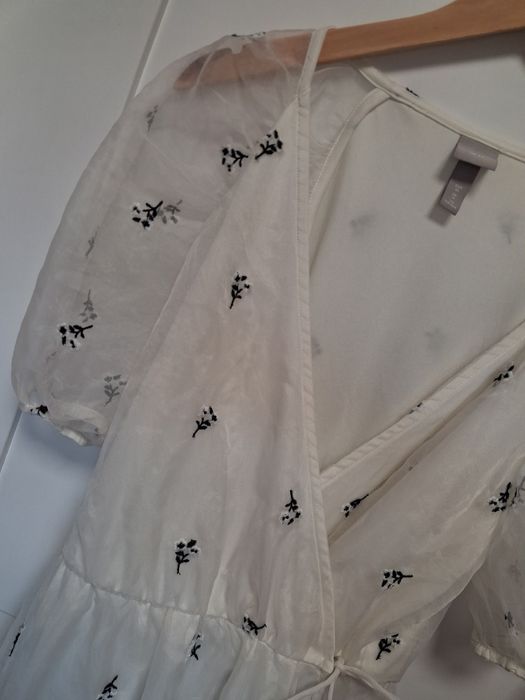 H&M sukienka damska elegancka kremowa  XL