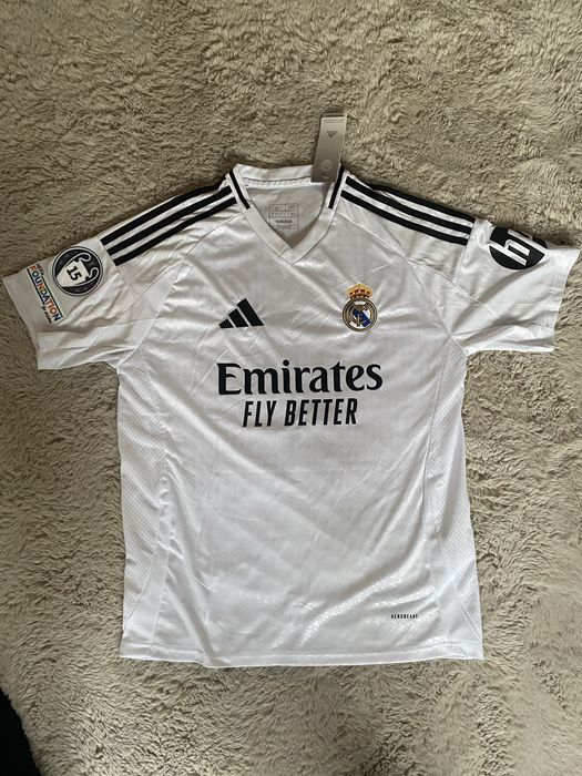 Koszulka Mbappé 9 Real Madryt naszywka UCL