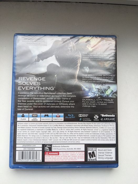 Dishonored Definitive Edition ігри игры диски на PS4 PS5
