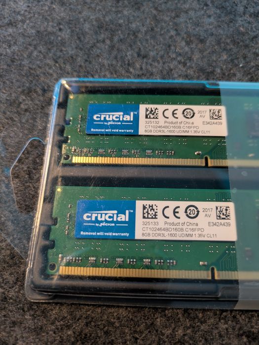 2x 8GB RAM DDR3L-1600 1.35V CL11