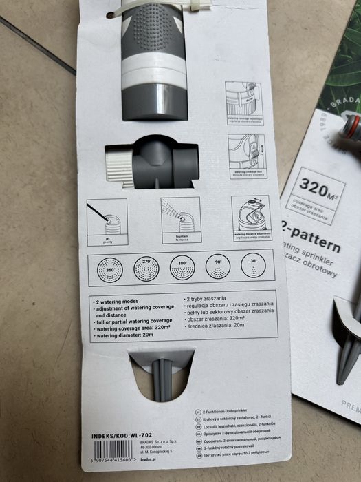 2 funkcyjny zraszacz na kolcu bradas