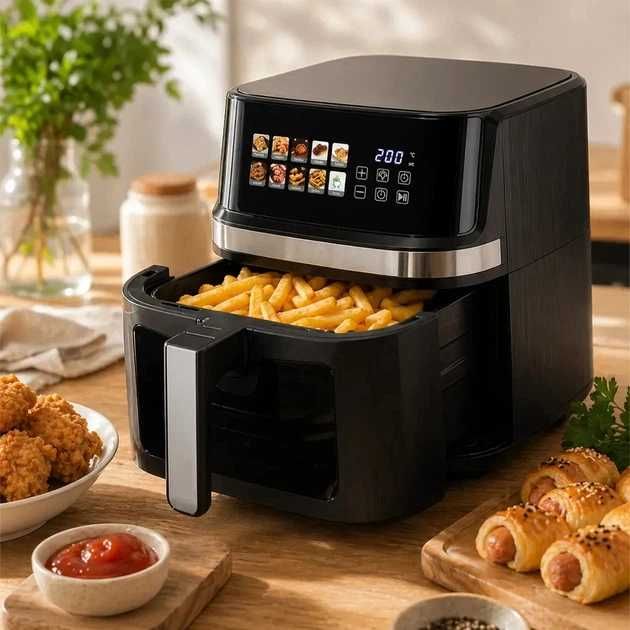 Аэрогриль 2 тена мультипечь аэрофритюрница объем чаши 10л 3200Вт Crownberg CB‑5557, аерогриль, аерофритюрниця, мультипічь есть опт