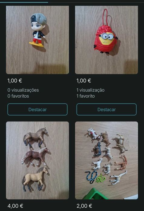 Vários brinquedos disponíveis não comprar anúncio